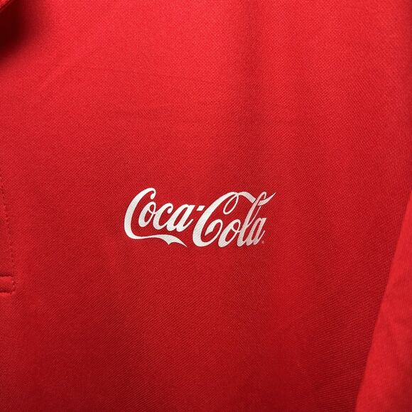 Coca Cola On Tour Web Tech Polo Shirt Mens Size XL Red White Logo Golf Uniform - Picture 3 of 9